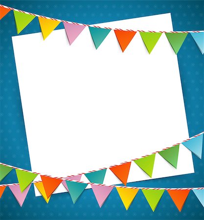 simsearch:400-06694470,k - Vector illustration of Bunting party color flags Stock Photo - Budget Royalty-Free & Subscription, Code: 400-07758716
