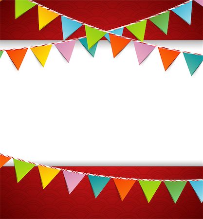 simsearch:400-06694470,k - Vector illustration of Bunting party color flags Stock Photo - Budget Royalty-Free & Subscription, Code: 400-07758717