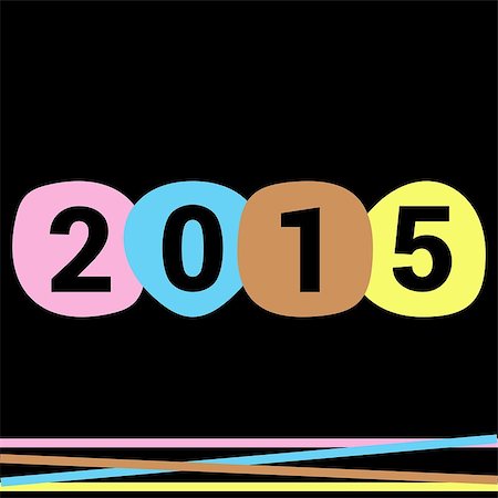 Vector 2015 happy new year design beautiful colors Stock Photo - Budget Royalty-Free & Subscription, Code: 400-07758781