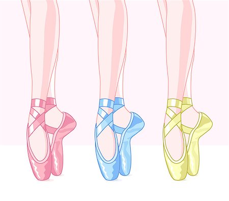 simsearch:400-07660010,k - Illustration of set ballet shoes Stock Photo - Budget Royalty-Free & Subscription, Code: 400-07758811