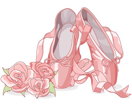 Illustration of ballet slippers with roses Stock Photo - Budget Royalty-Free & Subscription, Code: 400-07758812