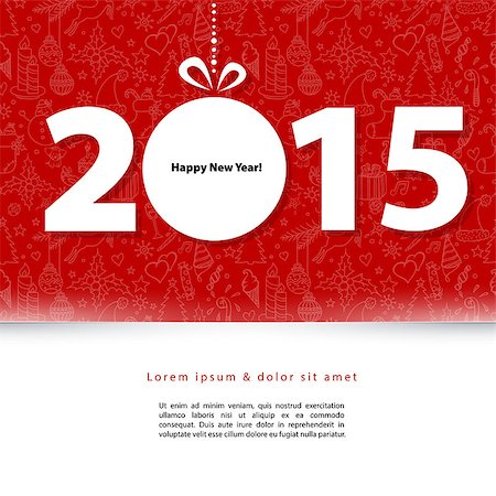 Vector illustration of 2015 New year Photographie de stock - Aubaine LD & Abonnement, Code: 400-07759149