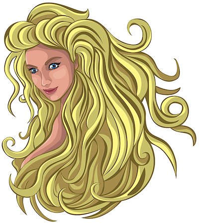 simsearch:400-04820689,k - Illustration of a blond with long hair Foto de stock - Royalty-Free Super Valor e Assinatura, Número: 400-07759217