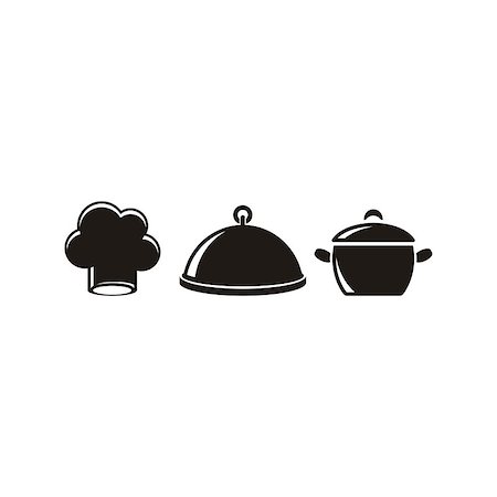 food equipment icon - Black vector restaurant cooking icons on white background Stock Photo - Budget Royalty-Free & Subscription, Code: 400-07759244