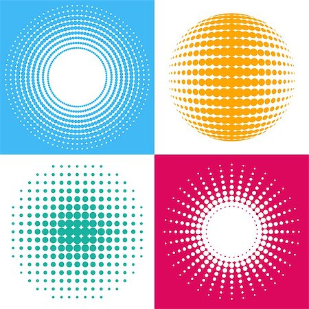 simsearch:400-08672921,k - Colorful vector circle abstract halftone design elements set Stock Photo - Budget Royalty-Free & Subscription, Code: 400-07759249