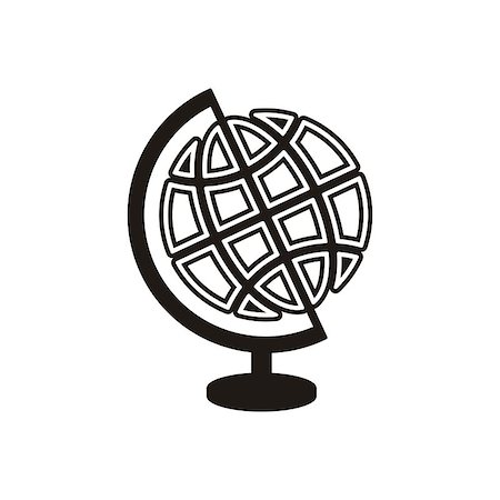 Black vector abstract globe icon on white background Photographie de stock - Aubaine LD & Abonnement, Code: 400-07759241