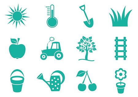 simsearch:400-05303494,k - Green vector gardening icons collection on white background Fotografie stock - Microstock e Abbonamento, Codice: 400-07759253