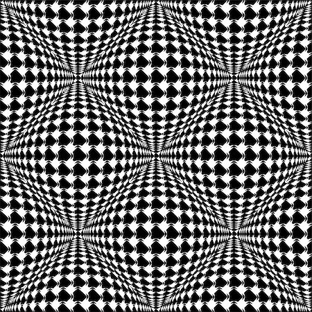 simsearch:400-07631338,k - Design seamless monochrome warped checked pattern. Abstract convex textured background. Vector art Stockbilder - Microstock & Abonnement, Bildnummer: 400-07759300