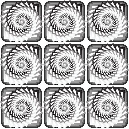 simsearch:400-07631184,k - Design seamless monochrome vortex twisting pattern. Abstract decorative striped textured background. Vector art Stockbilder - Microstock & Abonnement, Bildnummer: 400-07759317