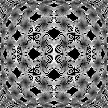 simsearch:400-07631338,k - Design monochrome warped grid decorative pattern. Abstract latticed textured background. Vector art Stockbilder - Microstock & Abonnement, Bildnummer: 400-07759328