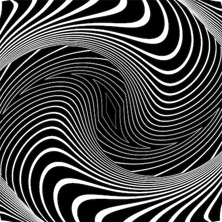 simsearch:400-07409232,k - Design monochrome vortex movement illusion background. Abstract stripy torsion backdrop. Vector-art illustration Fotografie stock - Microstock e Abbonamento, Codice: 400-07759333
