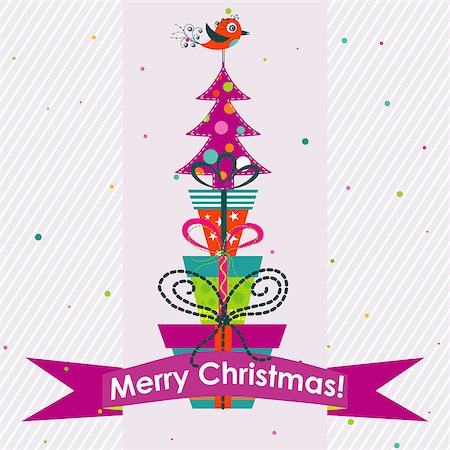 scrapbook cards christmas - Template Christmas greeting card,  vector illustration Photographie de stock - Aubaine LD & Abonnement, Code: 400-07759409