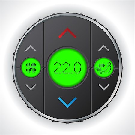 power dial nobody - Air condition gauge with triple green lcd display Stock Photo - Budget Royalty-Free & Subscription, Code: 400-07759491