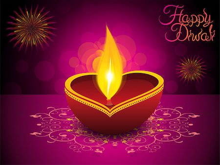 divine lamp light - abstract artistic diwali background vector illustration Stock Photo - Budget Royalty-Free & Subscription, Code: 400-07759515