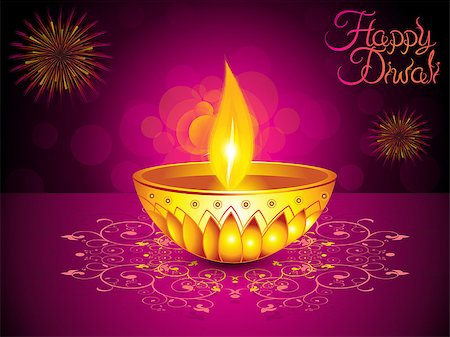 divine lamp light - abstract artistic diwali background vector illustration Stock Photo - Budget Royalty-Free & Subscription, Code: 400-07759516
