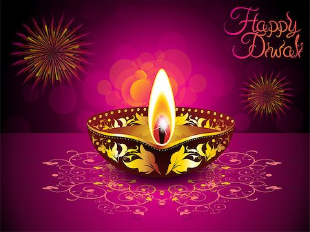 divine lamp light - abstract artistic diwali background vector illustration Stock Photo - Budget Royalty-Free & Subscription, Code: 400-07759511