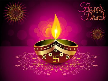 divine lamp light - abstract artistic diwali background vector illustration Stock Photo - Budget Royalty-Free & Subscription, Code: 400-07759512
