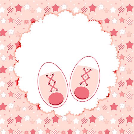 Vector Illustration of Pink Baby Shoes for Newborn Girl. EPS10 Stock Photo - Budget Royalty-Free & Subscription, Code: 400-07759628