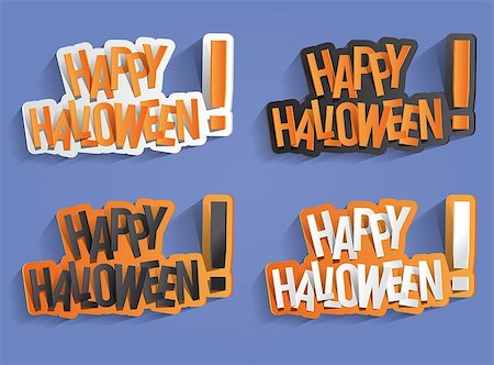 simsearch:400-08196096,k - Happy Halloween card With Bats And Ghosts On Orange Banners vector illustration Photographie de stock - Aubaine LD & Abonnement, Code: 400-07759773