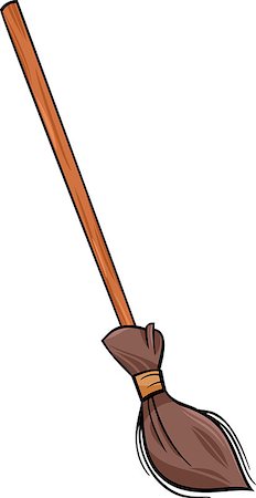 simsearch:400-07049289,k - Cartoon Illustration of Broom Retro Cleaning Tool Object Clip Art Photographie de stock - Aubaine LD & Abonnement, Code: 400-07759803