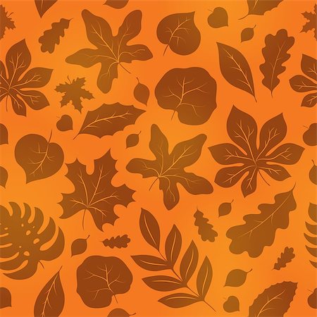 Seamless background with leaves 1 - eps10 vector illustration. Stock Photo - Budget Royalty-Free & Subscription, Code: 400-07759878