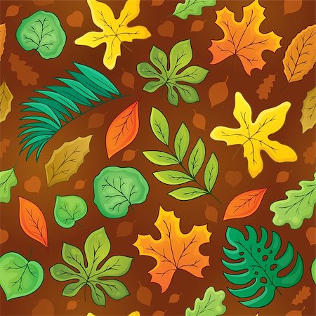 simsearch:400-06639488,k - Seamless background with leaves 3 - eps10 vector illustration. Photographie de stock - Aubaine LD & Abonnement, Code: 400-07759880