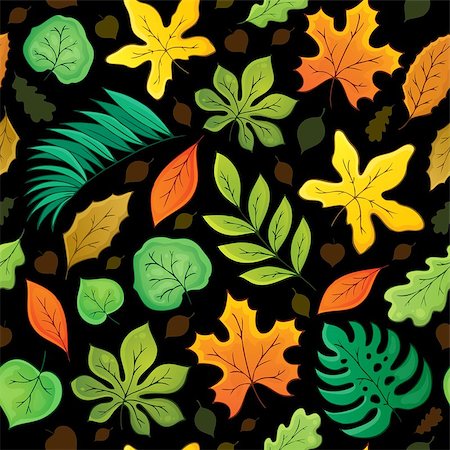simsearch:400-06639488,k - Seamless background with leaves 4 - eps10 vector illustration. Photographie de stock - Aubaine LD & Abonnement, Code: 400-07759881