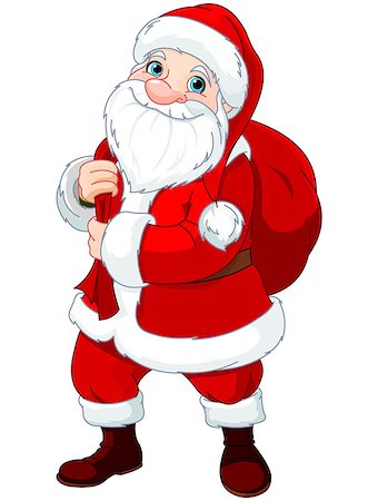 simsearch:400-07840277,k - Illustration of Santa Claus who brought gifts Foto de stock - Super Valor sin royalties y Suscripción, Código: 400-07759959