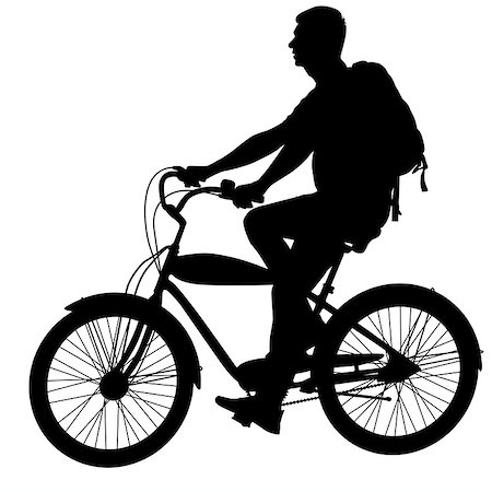 simsearch:400-05747698,k - Silhouette of a cyclist male.  vector illustration. Stock Photo - Budget Royalty-Free & Subscription, Code: 400-07759961
