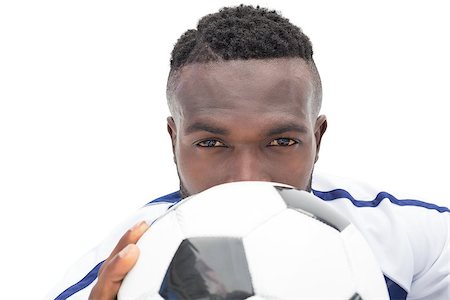 Close up portrait of a serious football player over white background Stock Photo - Budget Royalty-Free & Subscription, Code: 400-07750648