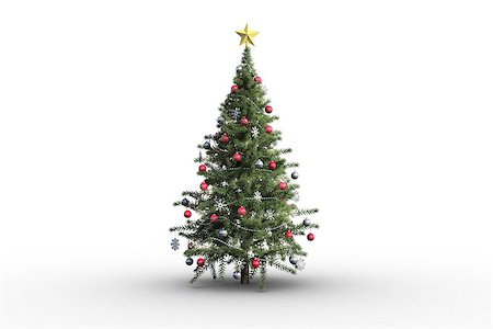 Christmas tree on white background with copy space Stock Photo - Budget Royalty-Free & Subscription, Code: 400-07752378