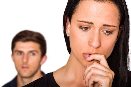 Couple not talking after argument on white background Foto de stock - Super Valor sin royalties y Suscripción, Código: 400-07753393