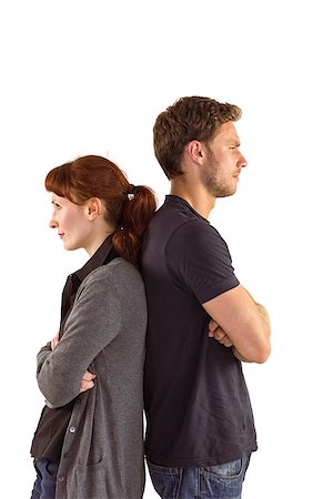 simsearch:400-07833287,k - Irritated couple ignoring each other on white background Stock Photo - Budget Royalty-Free & Subscription, Code: 400-07753562