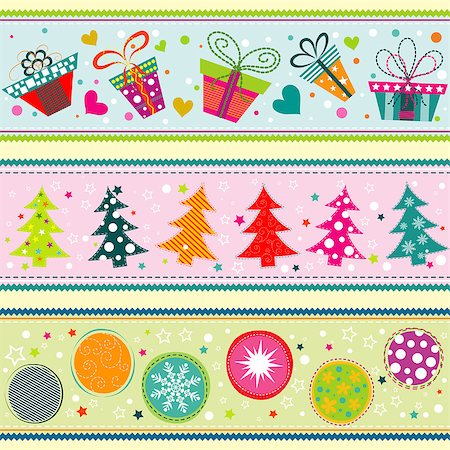 ribbon pattern background - Template Christmas greeting card, ribbon, vector illustration Stock Photo - Budget Royalty-Free & Subscription, Code: 400-07753874