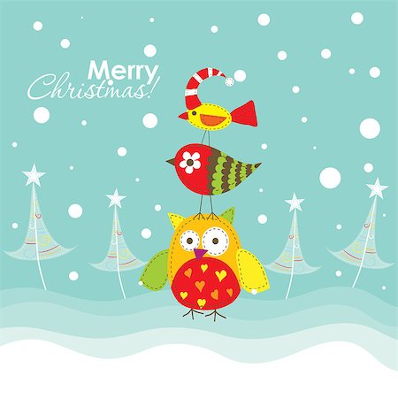 Template christmas greeting card, vector illustration Stock Photo - Budget Royalty-Free & Subscription, Code: 400-07753921