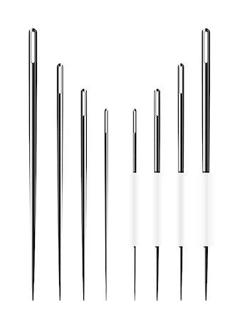 simsearch:400-05099725,k - Vector collection of needles for sewing on white background Foto de stock - Super Valor sin royalties y Suscripción, Código: 400-07769958