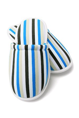 simsearch:400-07995083,k - Pair Of Colorful Striped Home Slippers On White Background Stock Photo - Budget Royalty-Free & Subscription, Code: 400-07769968