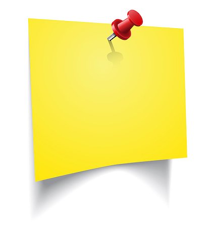 simsearch:400-06178164,k - Yellow blank sticker attached with red pin on white. Vector illustration Stock Photo - Budget Royalty-Free & Subscription, Code: 400-07760023