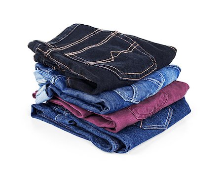 simsearch:400-07770306,k - Many different colored jeans on white Foto de stock - Royalty-Free Super Valor e Assinatura, Número: 400-07774060