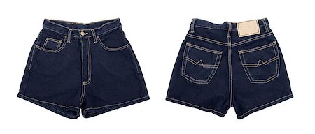 simsearch:400-07770314,k - dark denim shorts on isolated white background Stock Photo - Budget Royalty-Free & Subscription, Code: 400-07774062