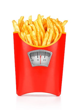 simsearch:400-08338439,k - French fries. isolated on white background, diet concept Stock Photo - Budget Royalty-Free & Subscription, Code: 400-07774181