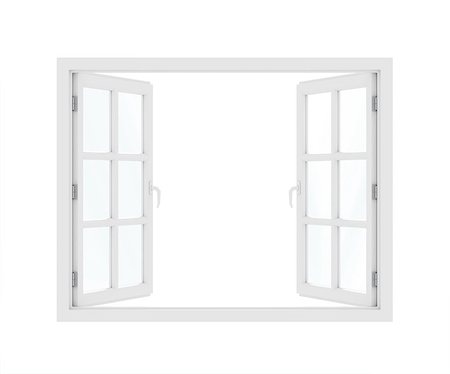 Opened plastic window. 3d render Stock Photo - Budget Royalty-Free & Subscription, Code: 400-07774315