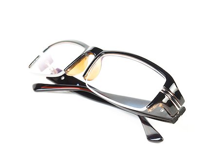 simsearch:400-04855630,k - modern black glasses isolated on white background Foto de stock - Royalty-Free Super Valor e Assinatura, Número: 400-07774323