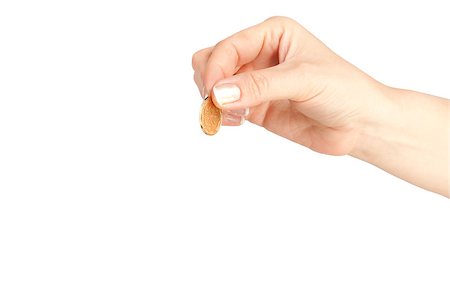 Image of woman's hand with one coin Photographie de stock - Aubaine LD & Abonnement, Code: 400-07774427