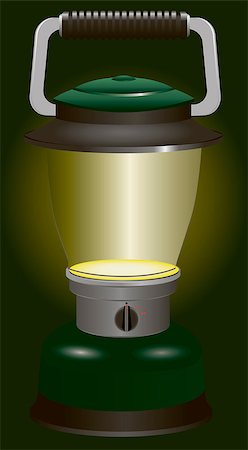 simsearch:400-08187651,k - Included battery lantern with switch for travel and camping. Vector illustration. Fotografie stock - Microstock e Abbonamento, Codice: 400-07774525