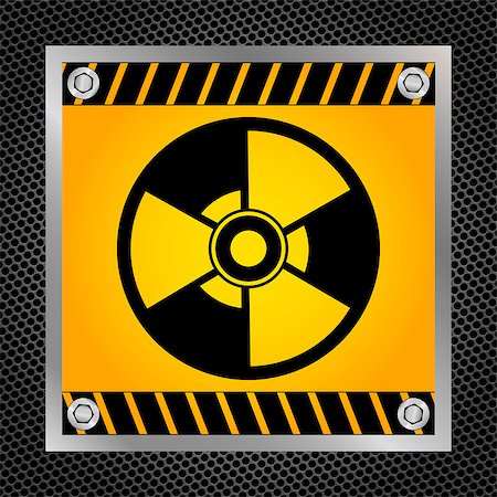 simsearch:400-05234497,k - Radioactive hazard sign on a metal grid. Vector illustration Stock Photo - Budget Royalty-Free & Subscription, Code: 400-07774660