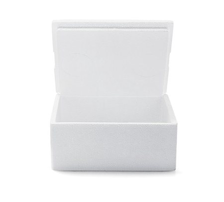 polystyrène - Open Styrofoam Storage Box On White Background Foto de stock - Super Valor sin royalties y Suscripción, Código: 400-07774690