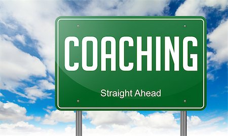 simsearch:400-08998421,k - Highway Signpost with Coaching wording on Sky Background. Stockbilder - Microstock & Abonnement, Bildnummer: 400-07775008