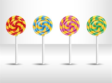 red circle lollipop - Vector illustration with candy. Illustration 10 version Stock Photo - Budget Royalty-Free & Subscription, Code: 400-07775148