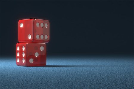 simsearch:400-07775500,k - Two red dice one on top of another. Clipping path included. Stock Photo - Budget Royalty-Free & Subscription, Code: 400-07775175